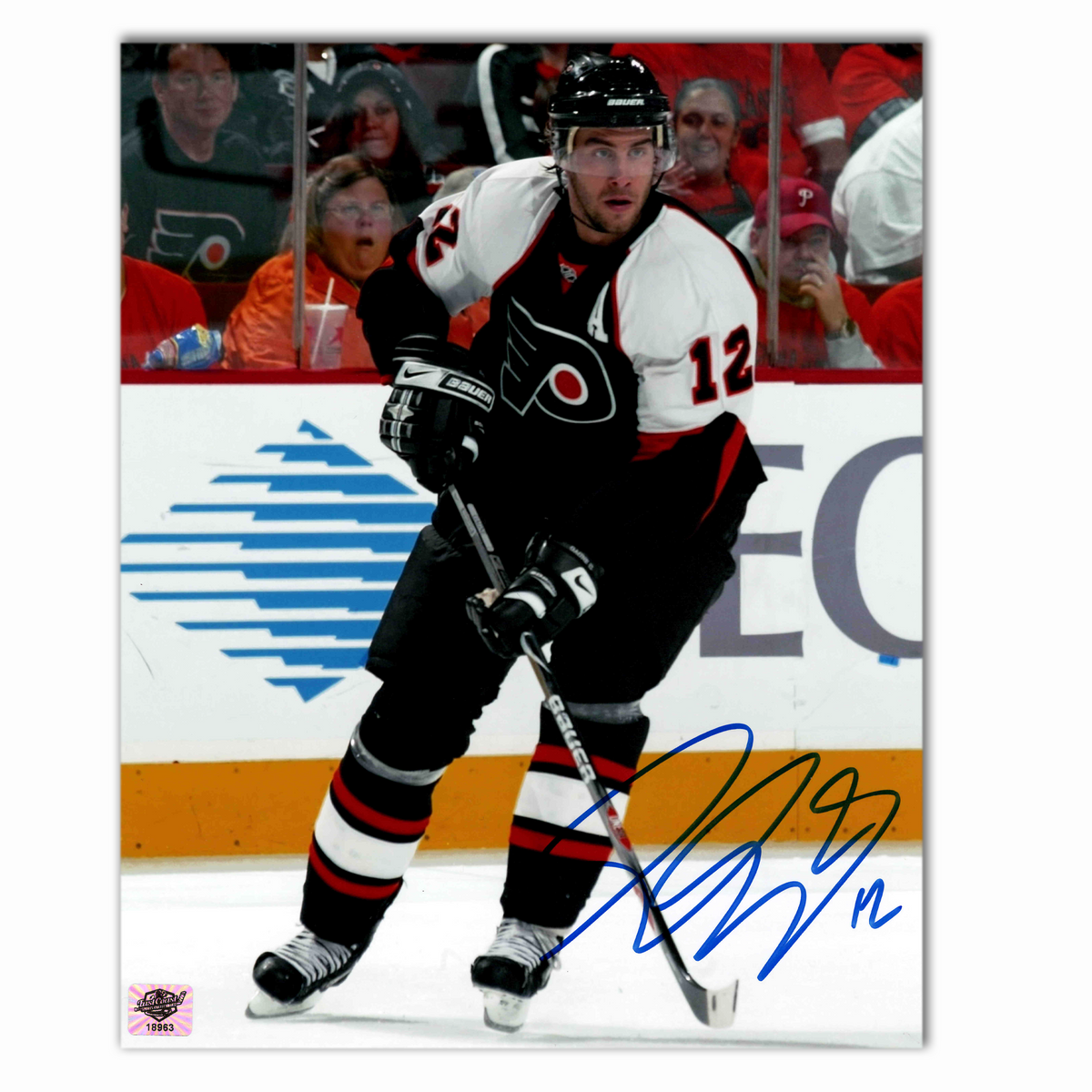 Simon Gagne Autographed Philadelphia Flyers Vertical 8x10 Photo