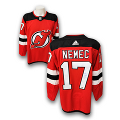 Simon Nemec Autographed New Jersey Devils Home Adidas Jersey