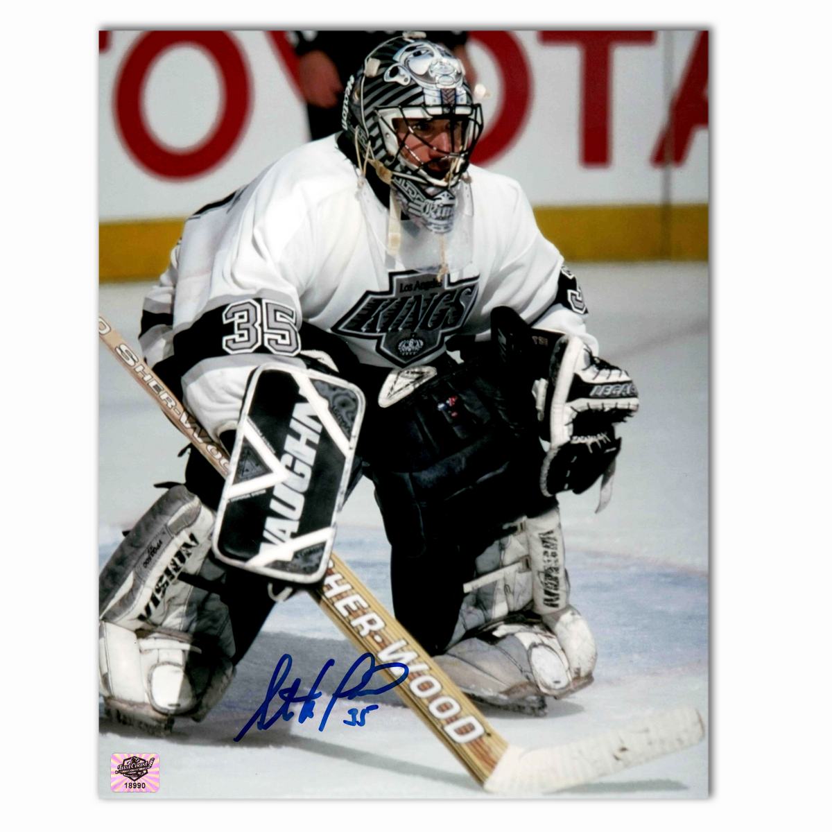 Stephane Fiset Autographed Los Angeles Kings Away 8x10 Photo