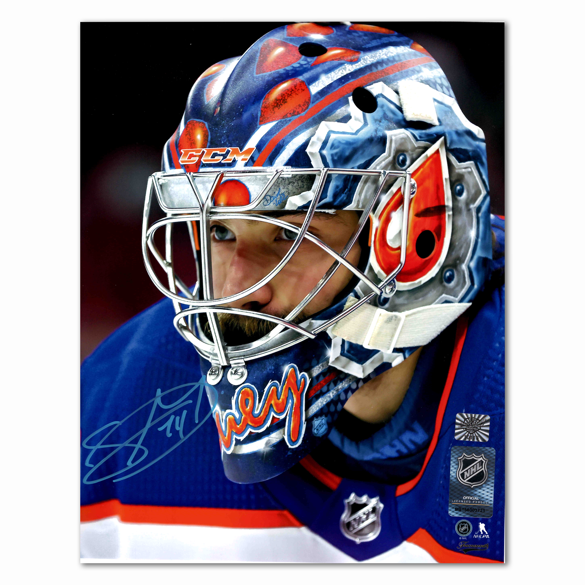 Stuart Skinner Edmonton Oilers Autographed Close Up 8x10 Photo – Player X