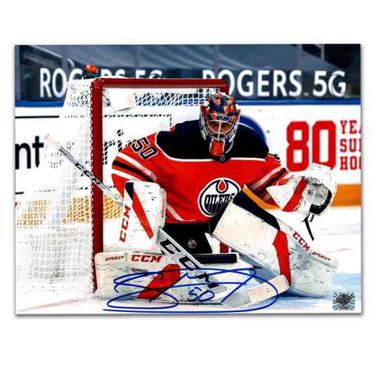 Stuart Skinner Autographed Edmonton Oilers Horizontal Home 8x10 Photo