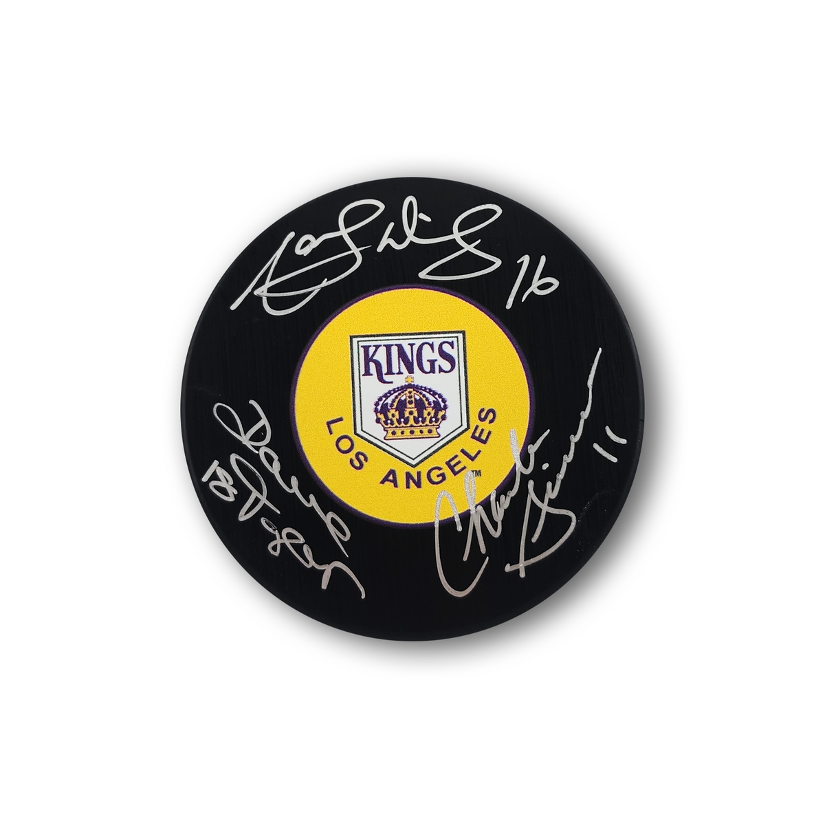 Triple Crown Line Autographed Los Angeles Kings Hockey Puck