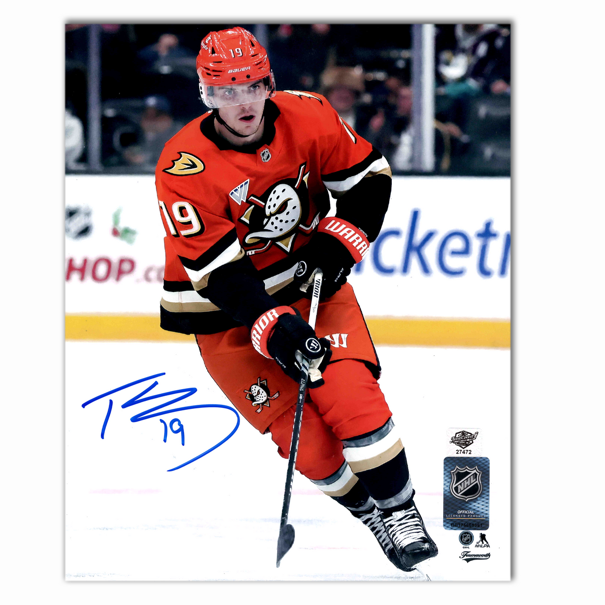Troy Terry Autographed Anaheim Ducks Home 8x10 Photo (Current)