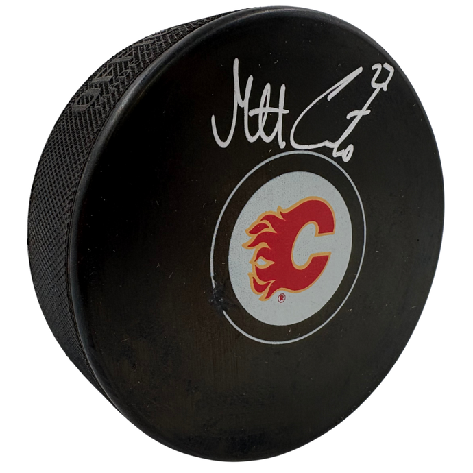 Matt Coronato Calgary Flames Autographed Hockey Puck