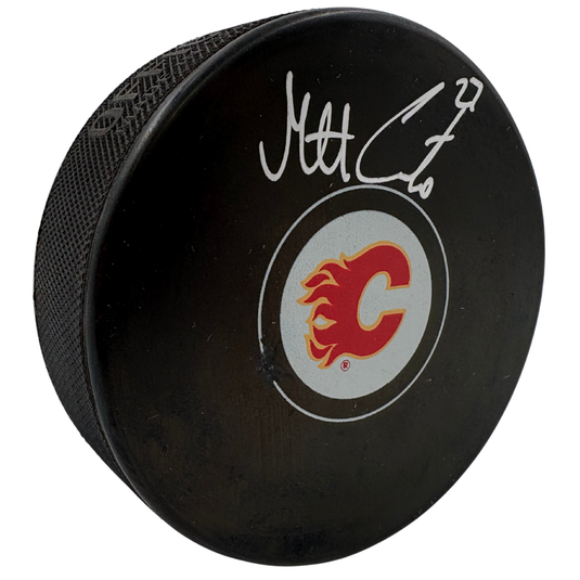 Matt Coronato Calgary Flames Autographed Hockey Puck