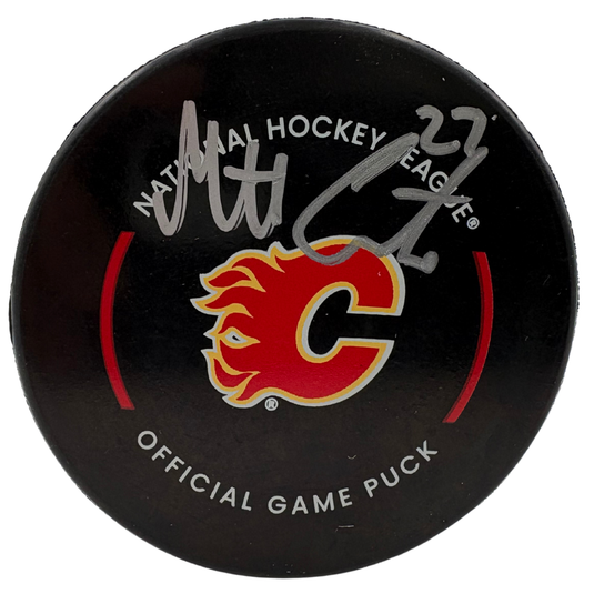 Matt Coronato Calgary Flames Autographed Official Hockey Puck