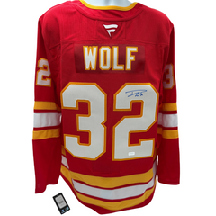 Dustin Wolf Autographed Calgary Flames Home Adidas Jersey