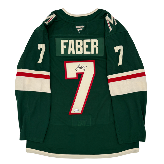 Brock Faber Autographed Minnesota Wild Home Fanatics Premium Jersey