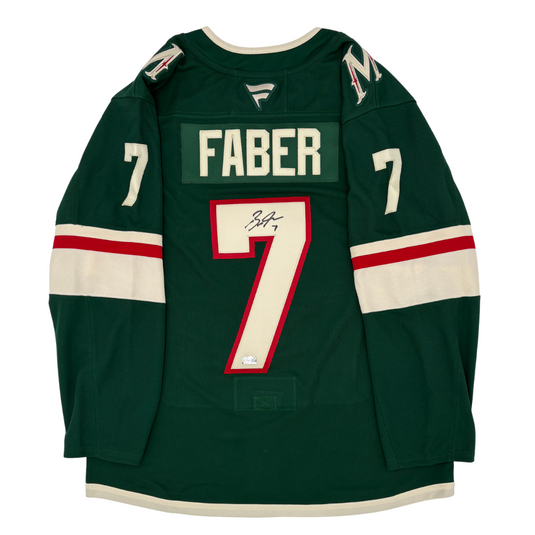 Brock Faber Autographed Minnesota Wild Home Fanatics Premium Jersey
