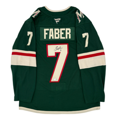 Brock Faber Autographed Minnesota Wild Home Fanatics Premium Jersey