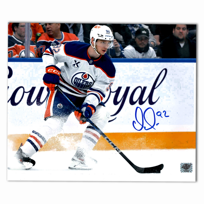 Vasily Podkolzin Autographed Edmonton Oilers 8x10 Away Photo