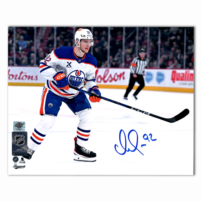 Vasily Podkolzin Autographed Edmonton Oilers Away 8x10 Photo