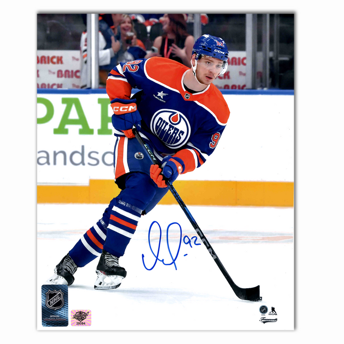 Vasily Podkolzin Autographed Edmonton Oilers Home 8x10 Photo