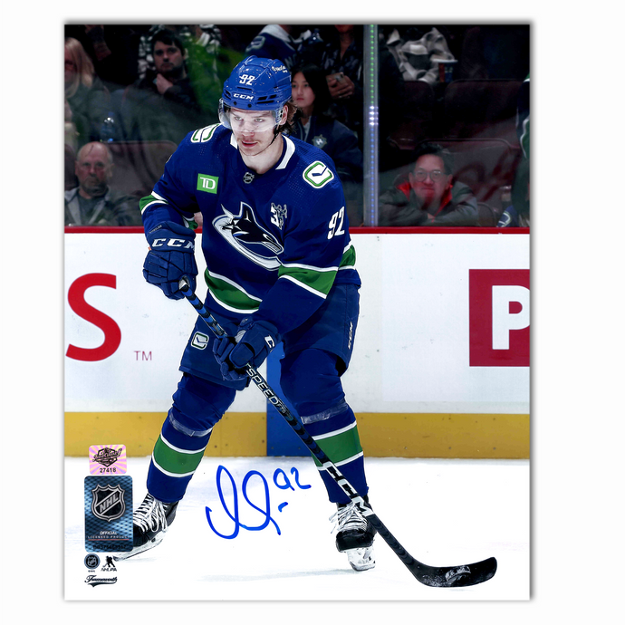 Vasily Podkolzin Autographed Vancouver Canucks Home 8x10 Photo