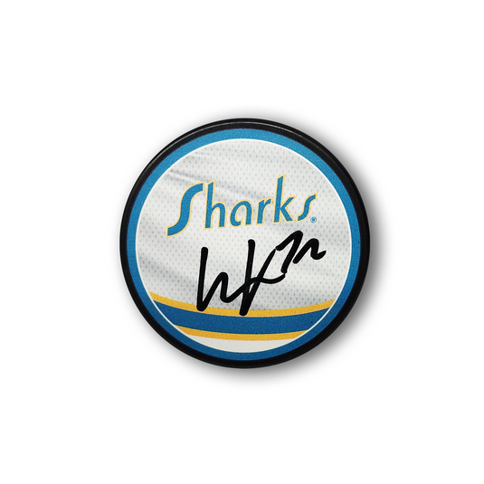 William Eklund Autographed San Jose Sharks Reverse Retro Hockey Puck