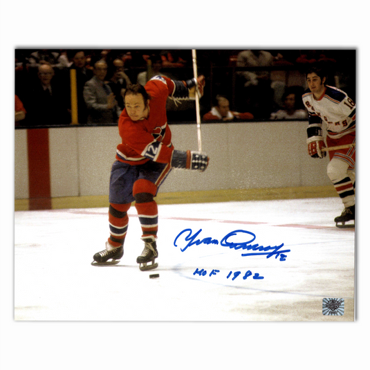 Yvan Cournoyer Autographed Montreal Canadiens Slapshot 8x10 Photo