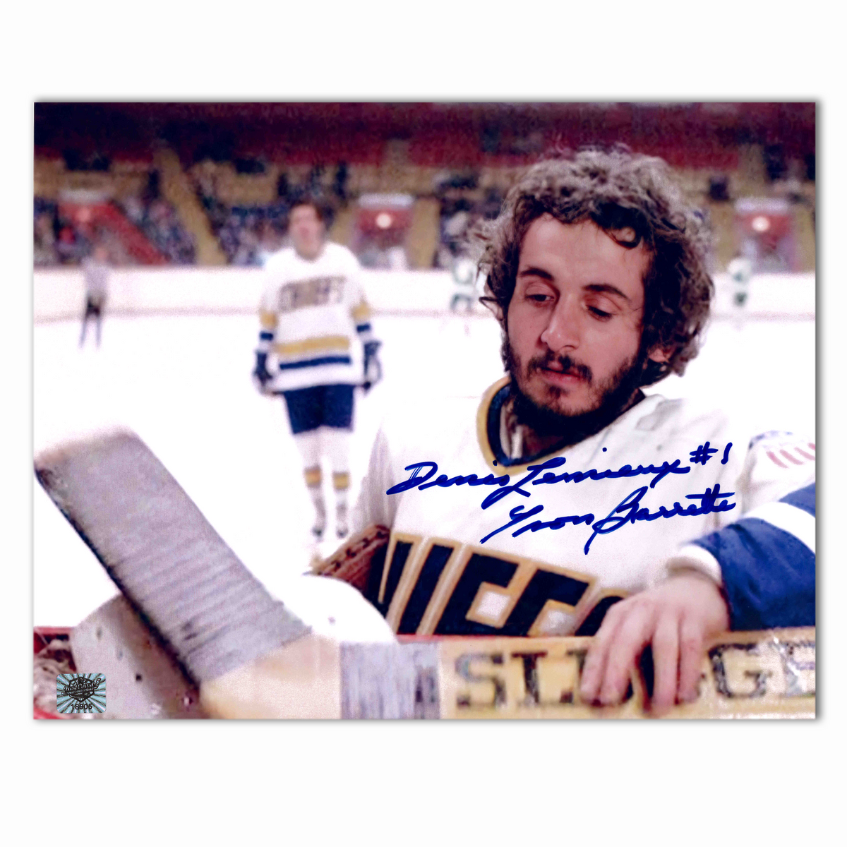 Yvon Barrette Autographed Slap Shot White 8x10 Photo