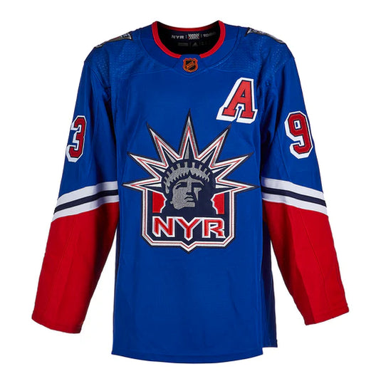 Mika Zibanejad Signed New York Rangers Reverse Retro 2.0 adidas Jersey