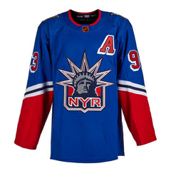 Mika Zibanejad Signed New York Rangers Reverse Retro 2.0 adidas Jersey