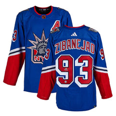 Mika Zibanejad Signed New York Rangers Reverse Retro 2.0 adidas Jersey