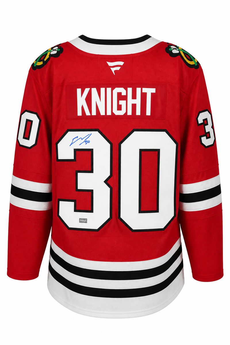 Load image into Gallery viewer, Spencer Knight Autographed Chicago Blackhawks Fanatics Home Premium Jersey
