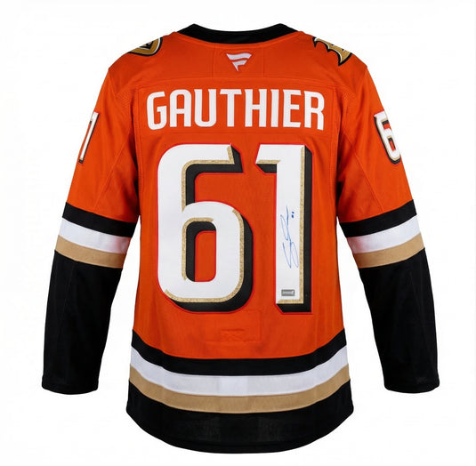 Cutter Gauthier Autographed Anaheim Ducks Home Fanatics Premium Jersey