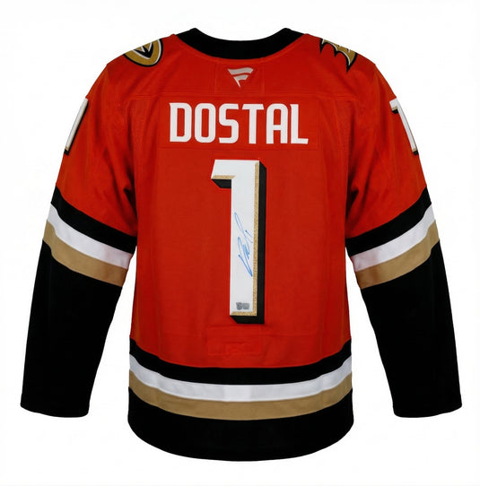 Lukas Dostal Autographed Anaheim Ducks Home Fanatics Premium Jersey